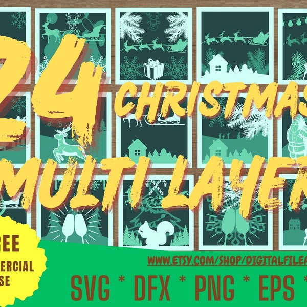 Multi Layer Christmas Bundle 3d SVG File Graphic