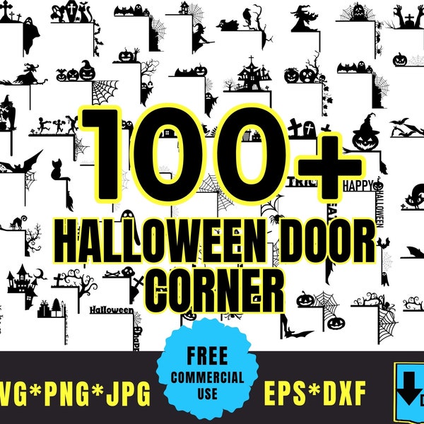 Spooky Halloween Door Corner Svg, Halloween Door Trim svg, Spooky House Svg, Halloween Home Decor, Halloween Door Hanger svg, Halloween