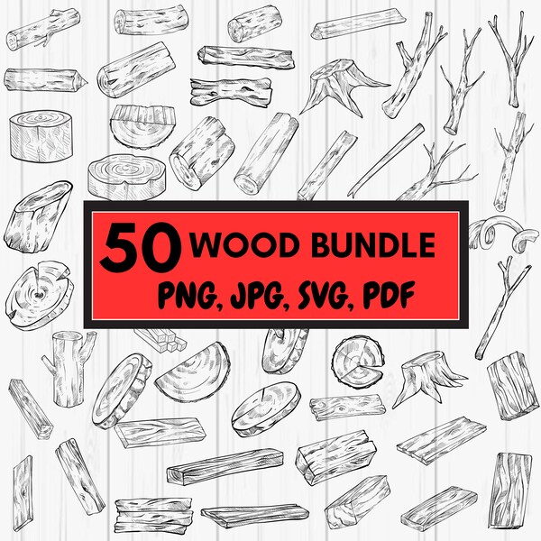 Wooden Logs - Wood Grain Board - Lumberjack Tree - Digital Cut Files  -  Wood svg - Nature Cutting Forrest Old Bark Industry Wood