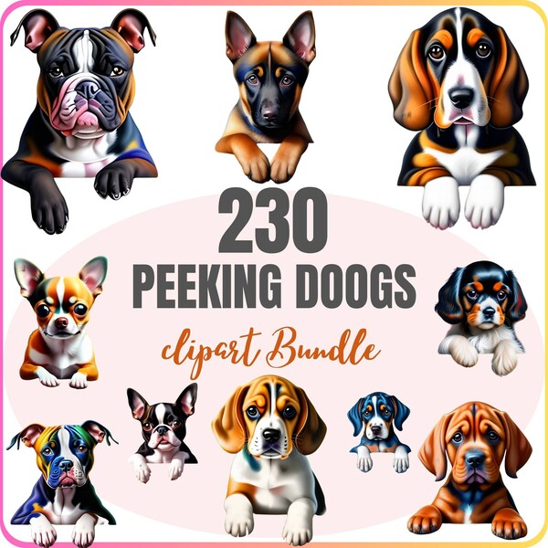 Peeking Dog Clipart | 170 Dog Breeds, 230 PNG file | Pet png | Peeking Dog png, German Shepherd, French Bulldog, Labrador, Retriever, Poodle