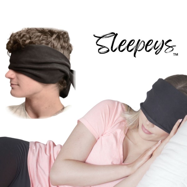 Sleep Mask Hypoallergenic Organic Cotton Eye Cover Blindfold Made USA Light Blocking Machine Wash Dry Soft Adjustable Men Women Travel Gift