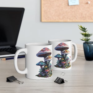 3D Mushroom Mug, Fantasy Mushroom Cup, Colorful Toadstool Mug, Unique Fairy Tale Mug, Whimsical Forest Mug, Magic Mushroom Mug