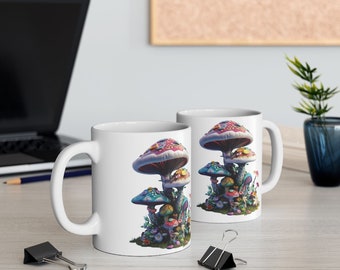 3D Mushroom Mug, Fantasy Mushroom Cup, Colorful Toadstool Mug, Unique Fairy Tale Mug, Whimsical Forest Mug, Magic Mushroom Mug