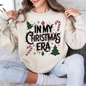 In meinem Christmas Era Sweatshirt, Christmas Doodle Dots, Weihnachtshemd Sublimation, frohe Weihnachten, Vintage Weihnachten