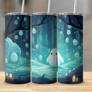 Halloween 20Oz Tumbler | Tumbler | Halloween Pumpkin Travel Cup With Straw | Spiders 20Oz Tumbler | Autumn Cup | spooky ghost