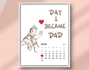 "Personalisierter Vatertagsdruck - ""The Day I Became A Dad"" (Digitaler Download)"