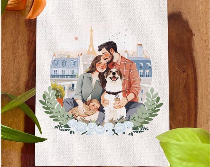 Watercolour Couple Portrait, Couple illustration Wedding gift Card Custom couple portrait Family portrait Personalized portrait Illustration
