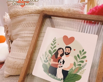 Couple Portrait, Couple illustration, Wedding gift, Custom couple portrait, Family portrait, Personalized portrait, Illustration, Gift Card