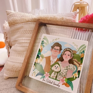 Family Portrait, Couple illustration, Wedding gift, Custom couple portrait, Couple portrait, Personalized portrait, Illustration Gift