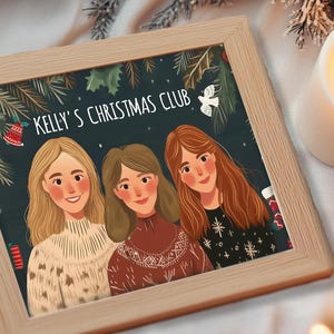 Christmas Family Portrait, Christmas Gift for kids, Team gift, Custom portrait Family portrait Personalized portrait Christmas Gift Card