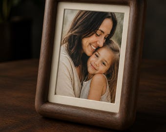 Solid Walnut Wood Picture Frame for Old Family Photos, Heirloom Memorial Gift for Parents & Grandparents, Tabletop Wall Display 5x7" 6x8"