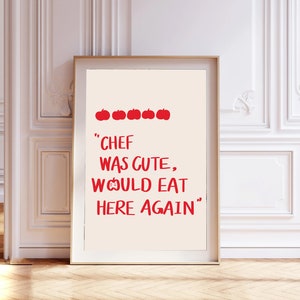Esthetisch keukendecor Warm koken Art Kitchen Wall Art Print Minimalistisch hartprint Zwart Chef Art Print Digitaal