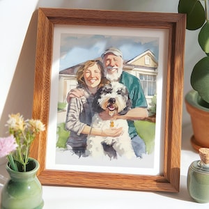 Paar Porträt, Weihnachtsillustration Geschenkkarte Benutzerdefinierte Paar Porträt Familienporträt personalisierte Porträt Illustration Ölgemälde
