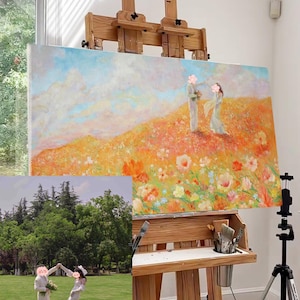 Wedding oil painting Custom portrait painting Gift Wedding Ceremony Hand Painted Oil Canvas Couple Portrait Custom Anniversary Gift Keepsake