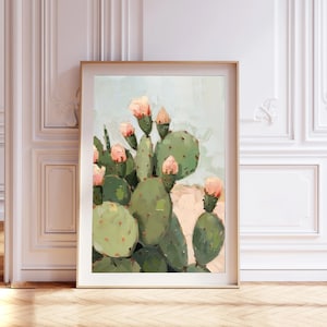 Wüsten Kaktus Print, westliche Ästhetik, trendige rosa girly druckbare Wandkunst, Boho Raumdekor, Vintage Kaktus Poster, digitaler Download