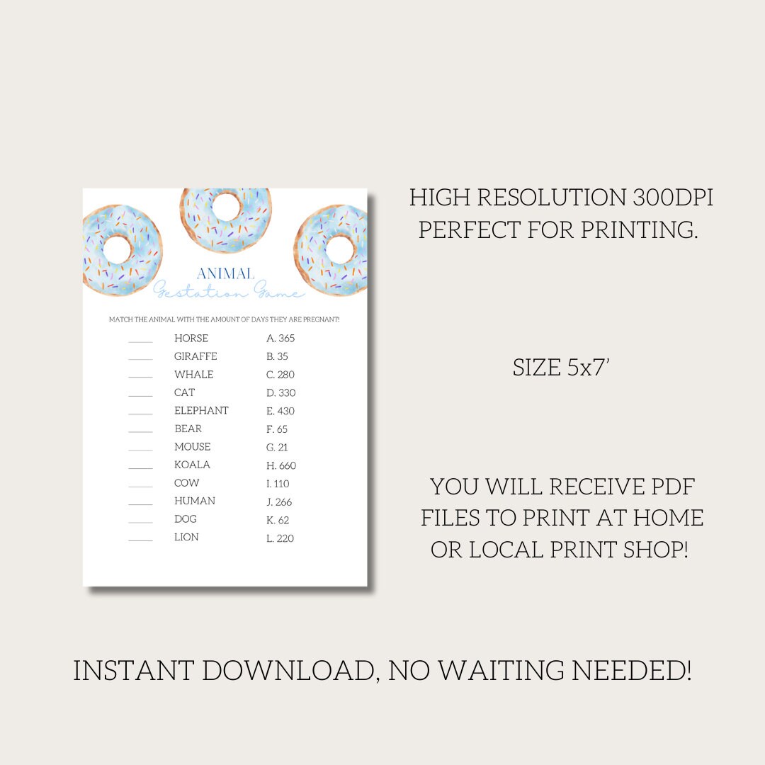 12 Donut Baby Shower Games Printable | Sweet Doughnut Sprinkle Theme ...
