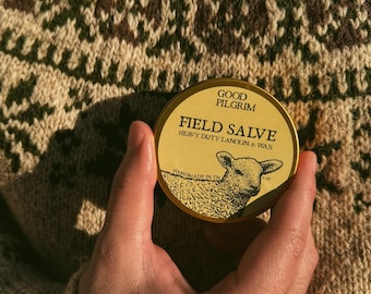 Heavy Duty Lanolin + Beeswax Field Salve | Vitamin E | Waterless Barrier Balm for Cracked Hands, Knuckles & Dry Skin