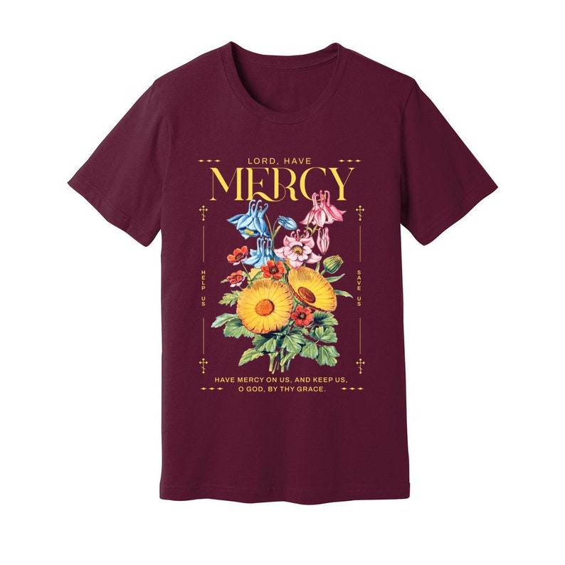 Lord Have Mercy Orthodox Christian Theotokos Flower T Shirt, Orthodox Monk, Divine Liturgy