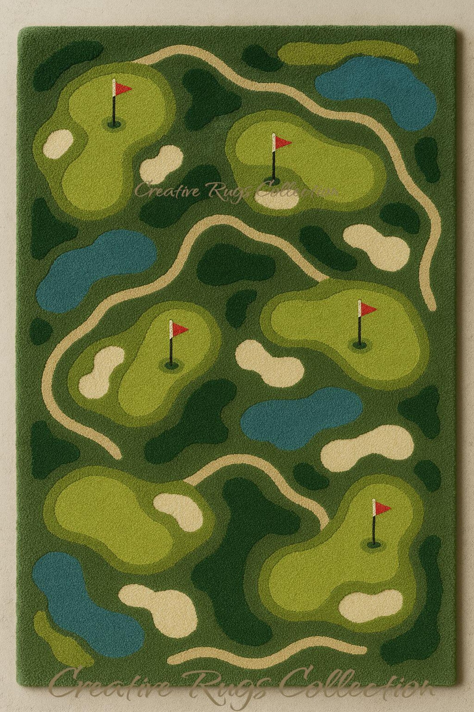 Golf Ramp Rug Hand-tufted Wool Golf Course Rug: 3D Modern Design - Etsy
