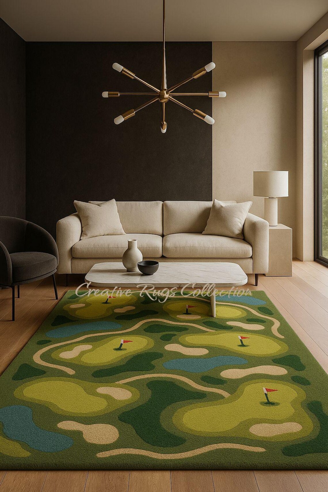 Golf Ramp Rug Hand-tufted Wool Golf Course Rug: 3D Modern Design - Etsy