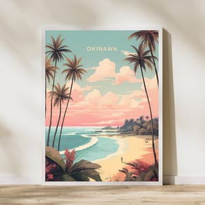 Okinawa Japan Travel Print Poster Poster Travel Poster, Okinawa Japan Travel Print Poster Wall Art Print, Poster Vintage Travel Decor