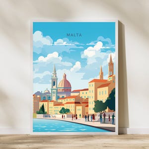 Malta Travel Print Poster Poster Travel Poster, Malta Travel Print Poster Wall Art Print, Poster Vintage Travel Decor