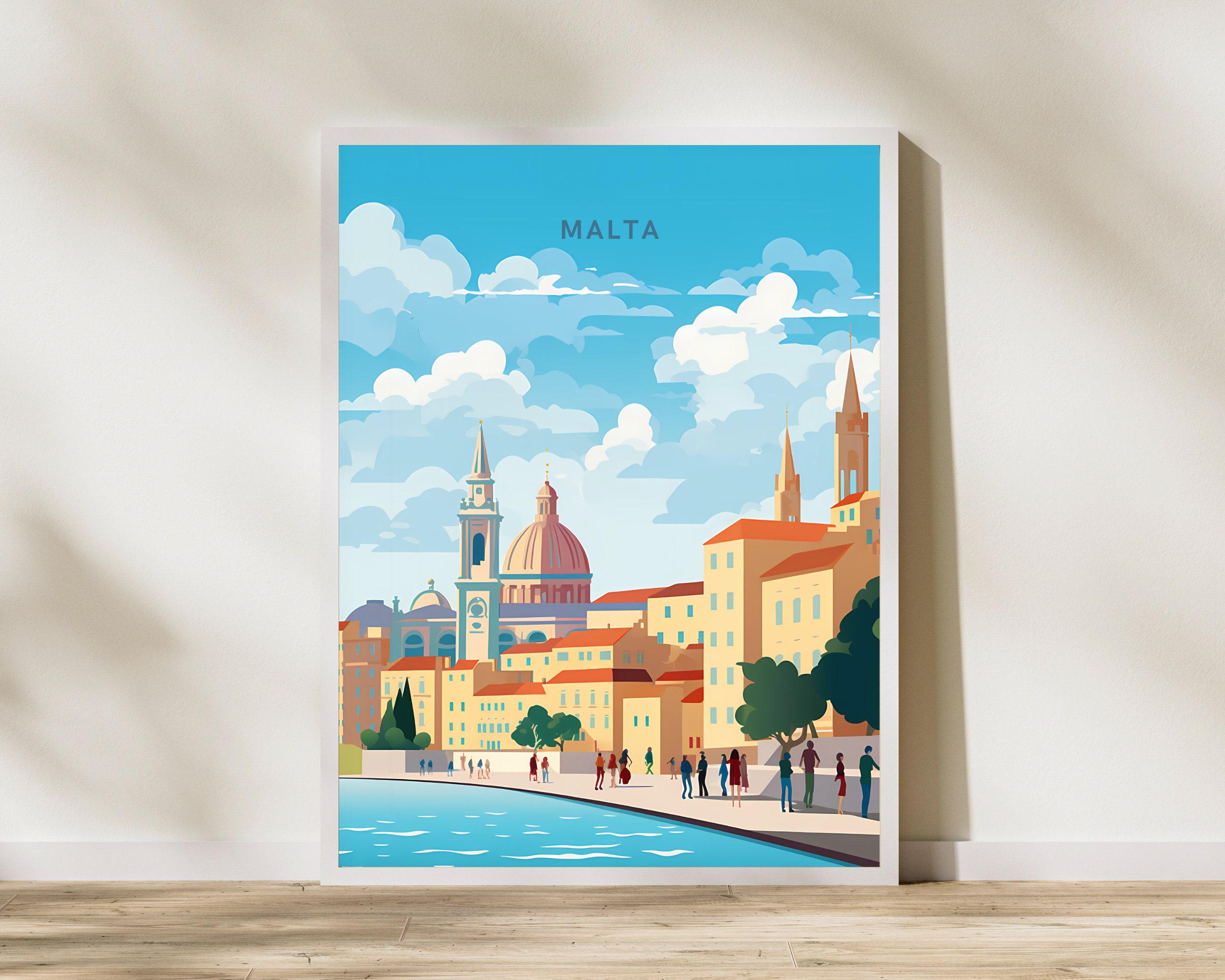 Malta Reise-Druck-Plakat Plakat Reise-Plakat, Malta Reise-Druck-Plakat Wand-Kunst-Druck, Plakat Vintage Reise-Dekor