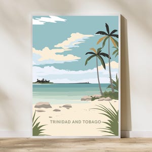 Trinité-et-Tobago, affiche de voyage dans les Caraïbes, affiche de voyage, Trinité-et-Tobago, affiche de voyage dans les Caraïbes, impression d&#39;art mural, Po
