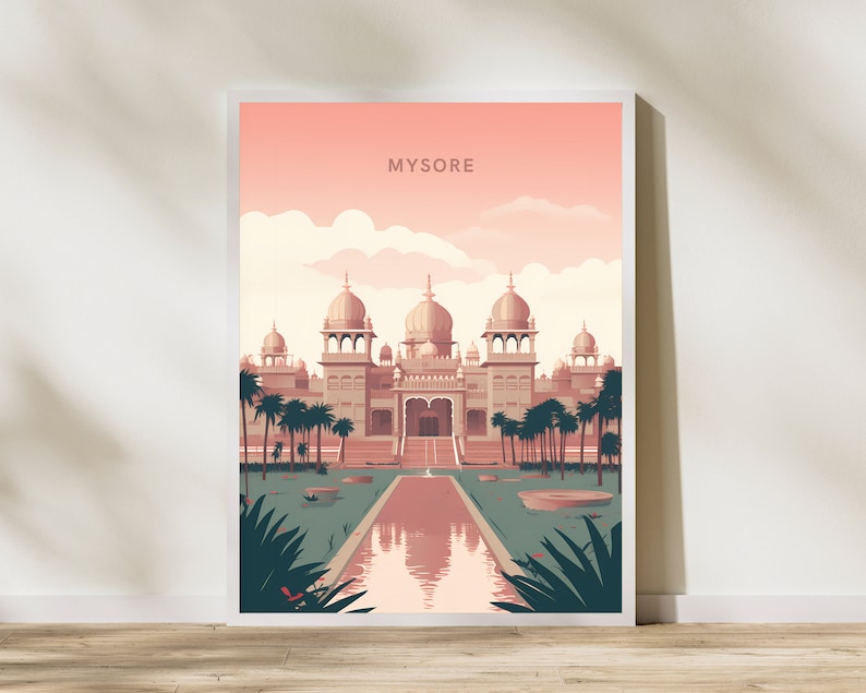 Mysore Karnataka India Print Poster Travel Artwork Retro Vintage Wall