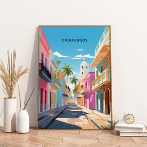 Cienfuegos Cuba Travel Print Poster Poster Travel Poster, Cienfuegos Cuba Travel Print Poster Wall Art Print, Poster Vintage Travel Decor