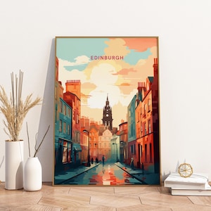 Edinburgh Scotland Travel Print Poster Poster Travel Poster, Edinburgh Scotland Travel Print Poster Wall Art Print, Poster Vintage Travel De