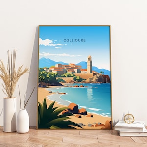 Collioure France Travel Print Poster Poster Travel Poster, Collioure France Travel Print Poster Wall Art Print, Poster Vintage Travel Decor