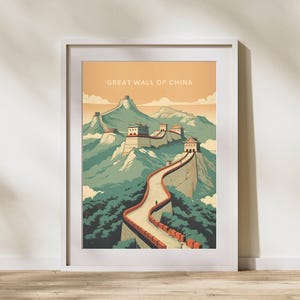 Great Wall of China Travel Poster Artwork Artwork Travel Poster, Great Wall of China Travel Poster Artwork Wall Art Print, Artwork Vintage T