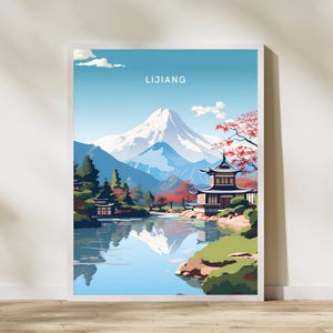 Lijiang China Travel Print Poster Poster Travel Poster, Lijiang China Travel Print Poster Wall Art Print, Poster Vintage Travel Decor