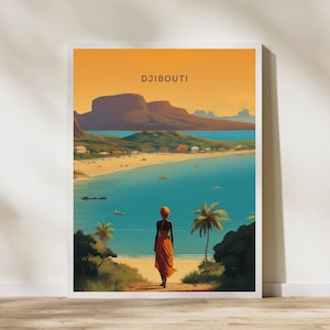 Djibouti Travel Print Poster Poster Travel Poster, Djibouti Travel Print Poster Wall Art Print, Poster Vintage Travel Decor