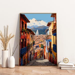 Quito Ecuador Travel Print Poster Poster Travel Poster, Quito Ecuador Travel Print Poster Wall Art Print, Poster Vintage Travel Decor