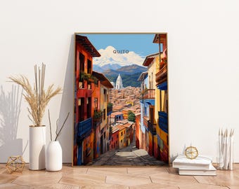 Quito Ecuador Reise-Druck Plakat Plakat Reise-Plakat, Quito Ecuador Reise-Druck Plakat Wand-Kunst-Druck, Plakat Vintage Reise-Dekor