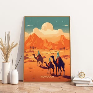 Morocco Travel Poster Artwork Artwork Travel Poster, Morocco Travel Poster Artwork Wall Art Print, Artwork Vintage Travel Decor