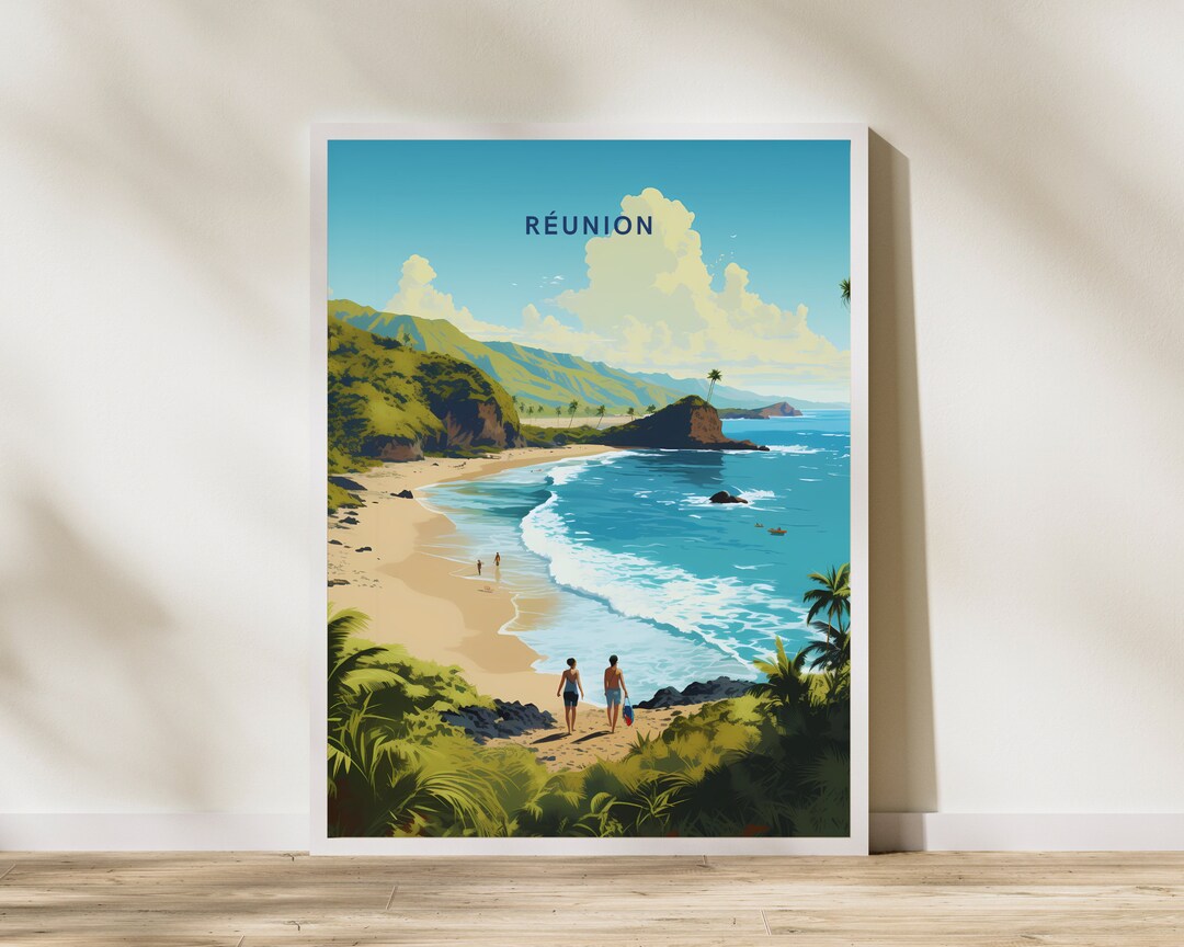 Poster Vintage Île De La Réunion YNIEILUU 30x45 Cm - Impression Haute Qualité, Décoration Murale, Pour Salon, Bureau, Cadeau - 9