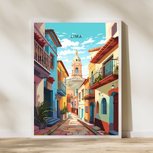 Lima Peru Travel Print Poster Poster Travel Poster, Lima Peru Travel Print Poster Wall Art Print, Poster Vintage Travel Decor