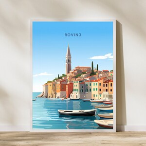 Rovinj Croatia Travel Print Poster Poster Travel Poster, Rovinj Croatia Travel Print Poster Wall Art Print, Poster Vintage Travel Decor