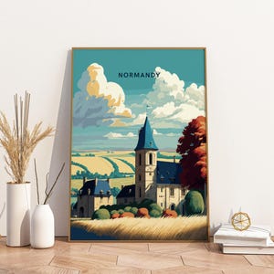 Normandy France Travel Print Poster Poster Travel Poster, Normandy France Travel Print Poster Wall Art Print, Poster Vintage Travel Decor