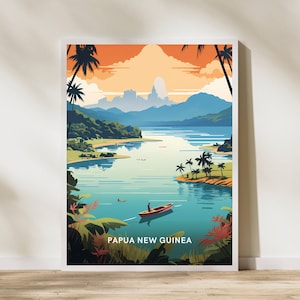 Papua-Neu-Guinea Reise-Druck Poster Poster Reise-Plakat, Papua-Neu-Guinea Reise-Druck Poster Wand Kunst Druck, Plakat Vintage Reise Dekor