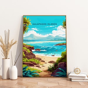 Galapagos Islands Ecuador Travel Print Poster Poster Travel Poster, Galapagos Islands Ecuador Travel Print Poster Wall Art Print, Poster Vin