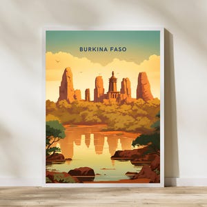 Burkina Faso Travel Print Poster Poster Travel Poster, Burkina Faso Travel Print Poster Wall Art Print, Poster Vintage Travel Decor