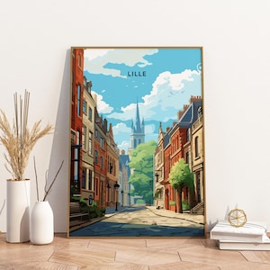 Lille France Travel Print Poster Poster Travel Poster, Lille France Travel Print Poster Wall Art Print, Poster Vintage Travel Decor