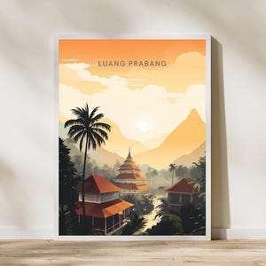 Luang Prabang Laos Travel Print Poster Poster Travel Poster, Luang Prabang Laos Travel Print Poster Wall Art Print, Poster Vintage Travel De