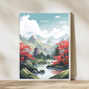 Nikko Japan Travel Print Poster Poster Travel Poster, Nikko Japan Travel Print Poster Wall Art Print, Poster Vintage Travel Decor