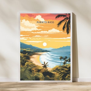 Puerto Rico Travel Print Poster Poster Travel Poster, Puerto Rico Travel Print Poster Wall Art Print, Poster Vintage Travel Decor