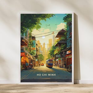 Cartaz de viagem da Cidade de Ho Chi Minh, Vietnã, pôster de viagem, pôster de viagem, pôster de viagem da Cidade de Ho Chi Minh, Vietnã, impressão de arte de parede, pôster Vinta